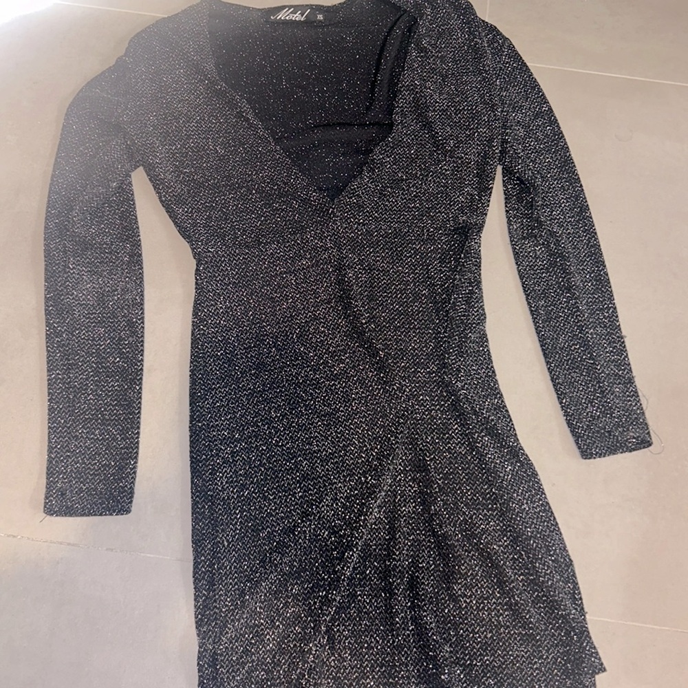 Motel rocks black sparkle dress